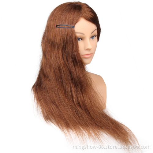barber hairdressering 24"  long natural training mannequin heads with human hair